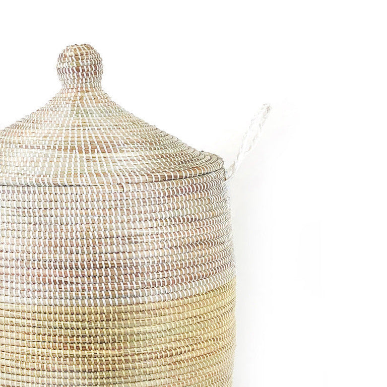 Large Two-Tone Basket - Natural + White | BASKETS