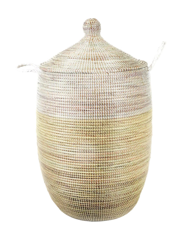 Large Two-Tone Basket - Natural + White | BASKETS
