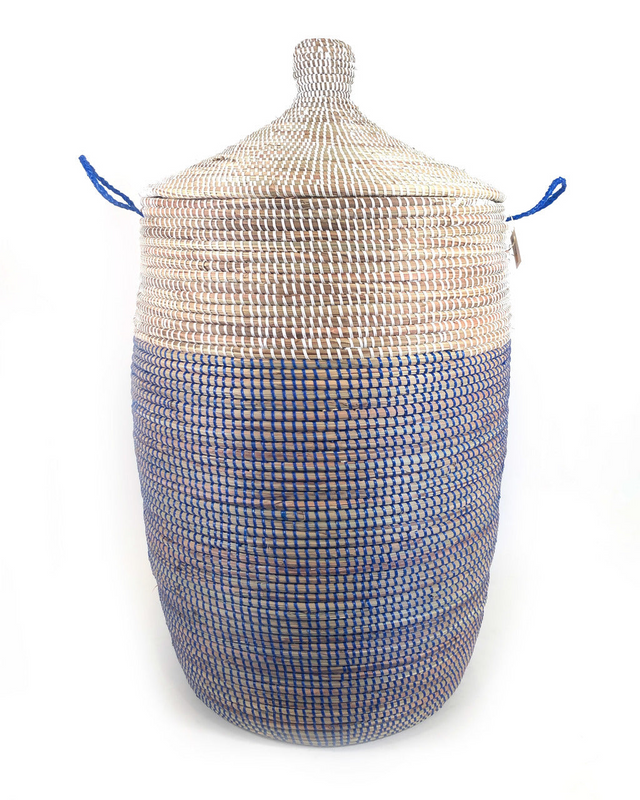 Large Two-Tone Basket - Navy + White | BASKETS