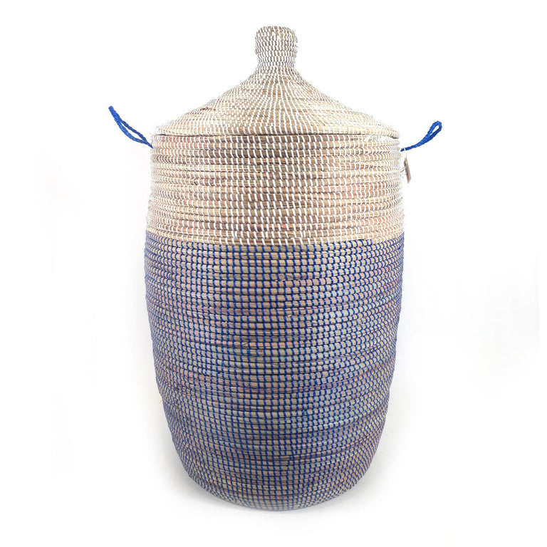 Large Two-Tone Basket - Navy + White | BASKETS
