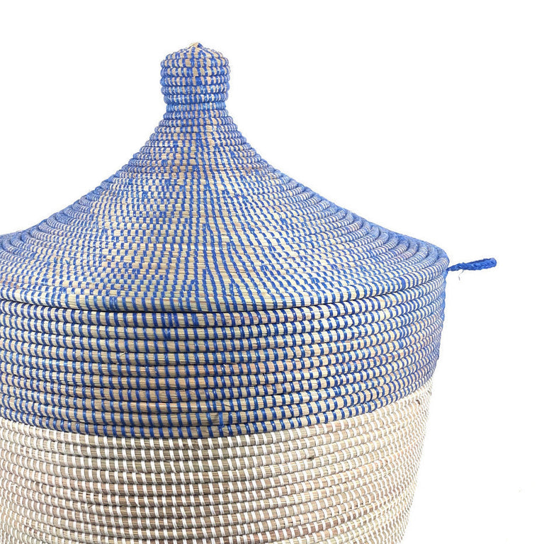 Low Storage Two-Tone Basket - Navy + White | BASKETS