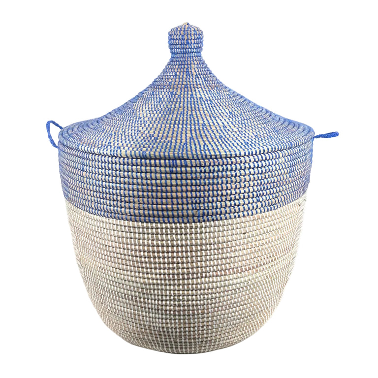 Low Storage Two-Tone Basket - Navy + White | BASKETS