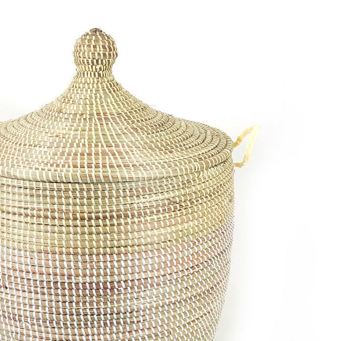 Medium Two-Tone Basket - Natural + White | BASKETS