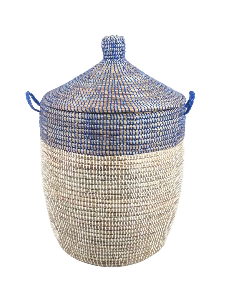 Medium Two-Tone Basket - Navy + White | BASKETS