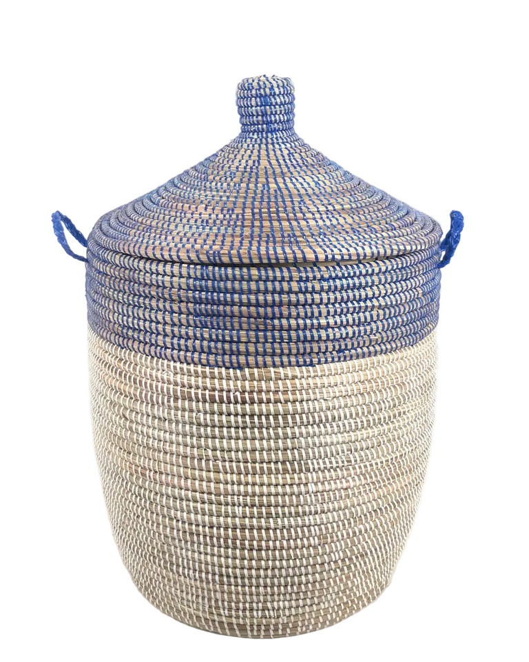 Medium Two-Tone Basket - Navy + White | BASKETS