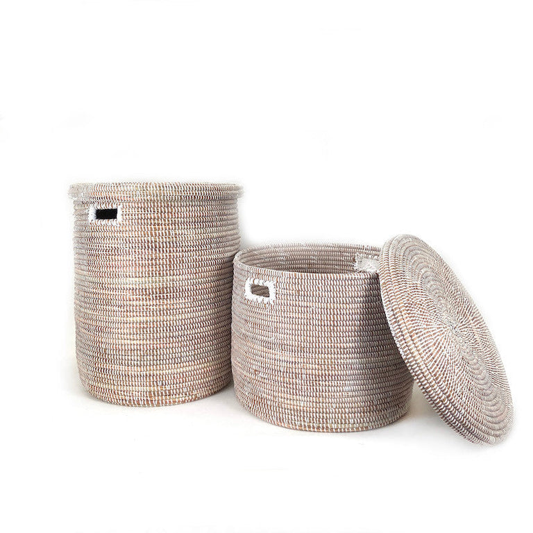 White Flat Lid Basket - Large | BASKETS