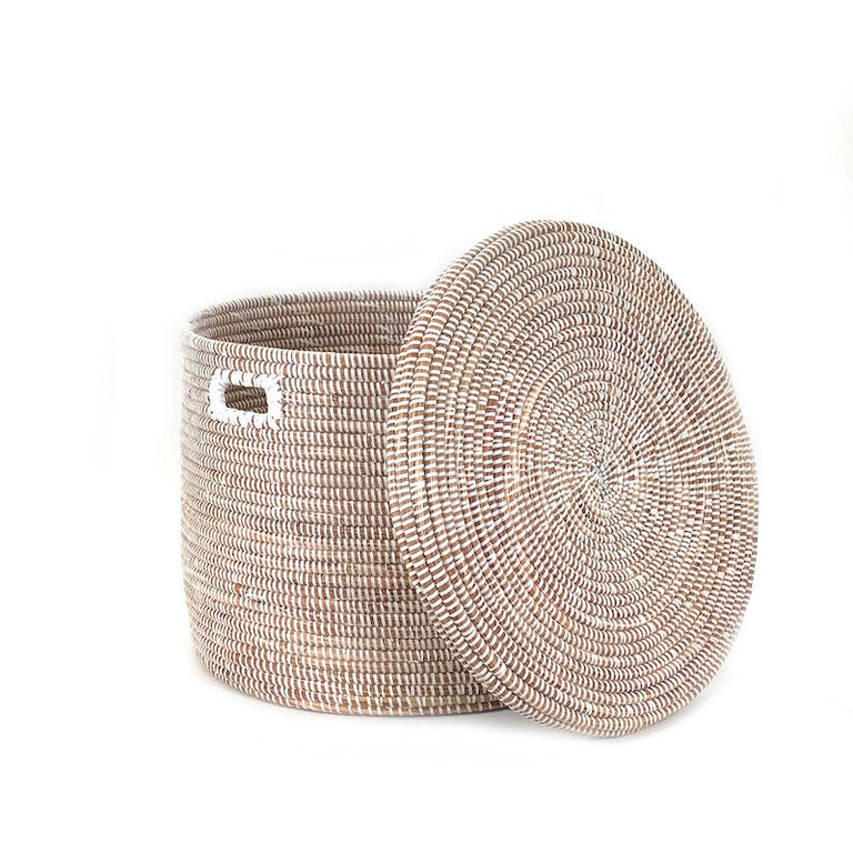 White Flat Lid Floor Basket | BASKETS