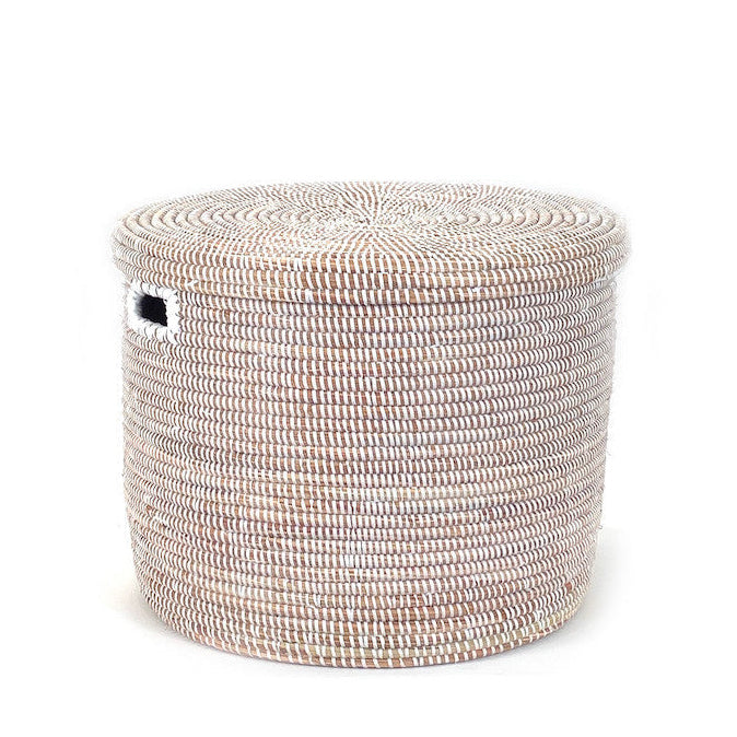 White Flat Lid Floor Basket | BASKETS