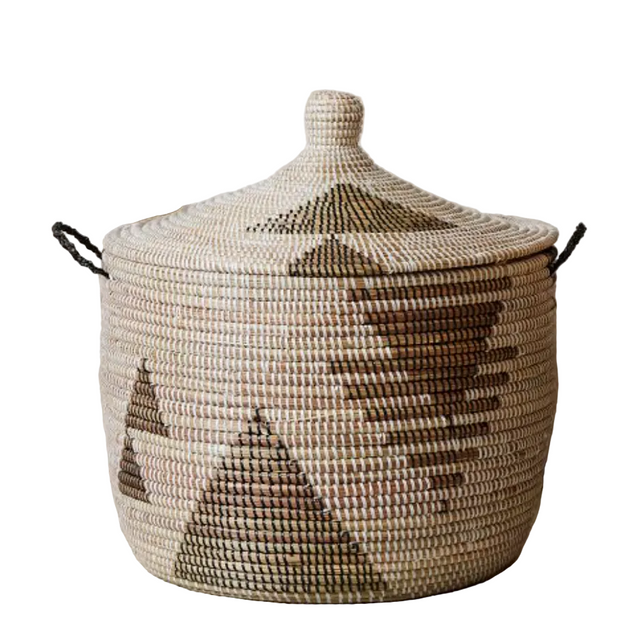 Low Storage Basket Graphic Print - Black and White | BASKETS