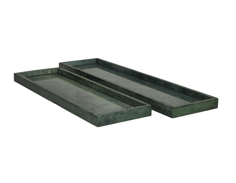 GREEN MARBLE SLIM TRAYS