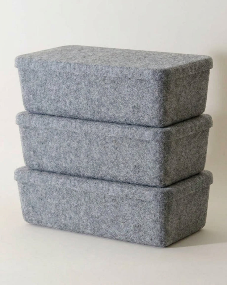 The Sculpted Bin Set - Long with Lid