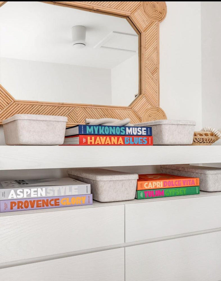 The Sculpted Bin - Long with Lid | Set of 3 | STORAGE