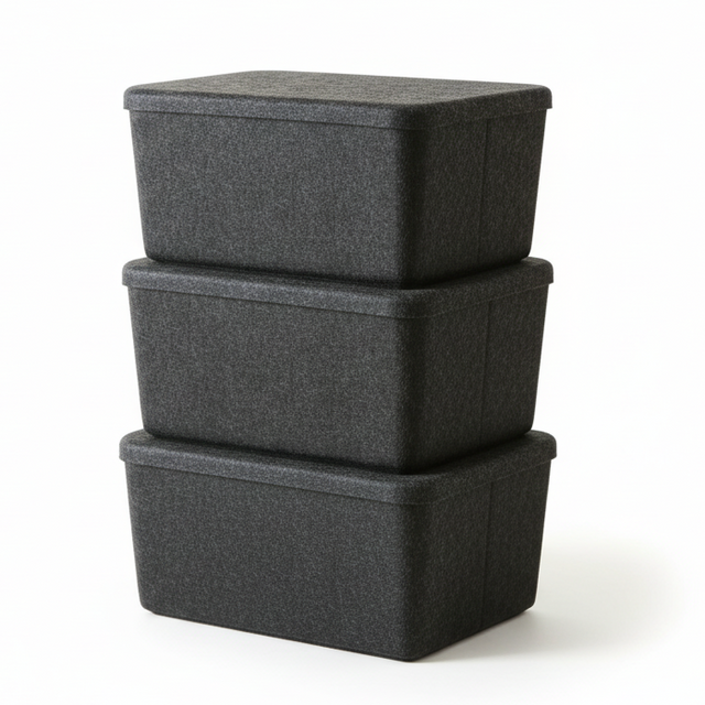 The Sculpted Bin Set - Wide with Lid | STORAGE SOLUTIONS
