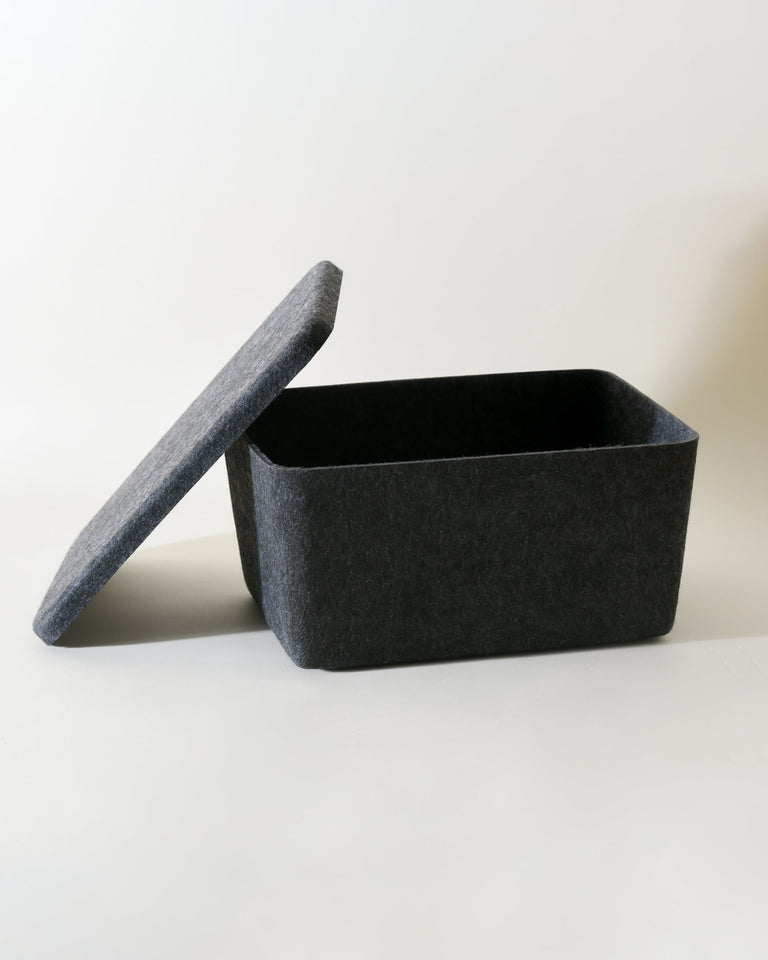 The Sculpted Bin - Wide with Lid | Set of 3 | STORAGE