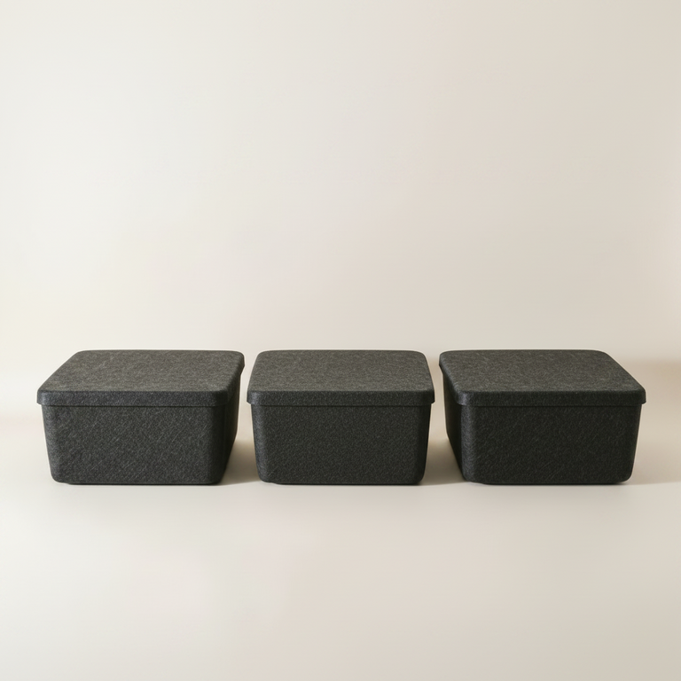 The Sculpted Bin Set - Large with Lid
