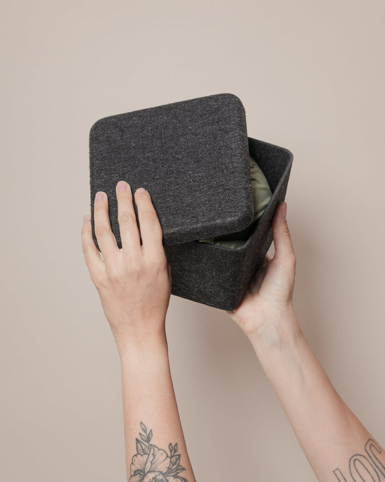 The Sculpted Bin - Petite with Lid | Set of 3 | STORAGE