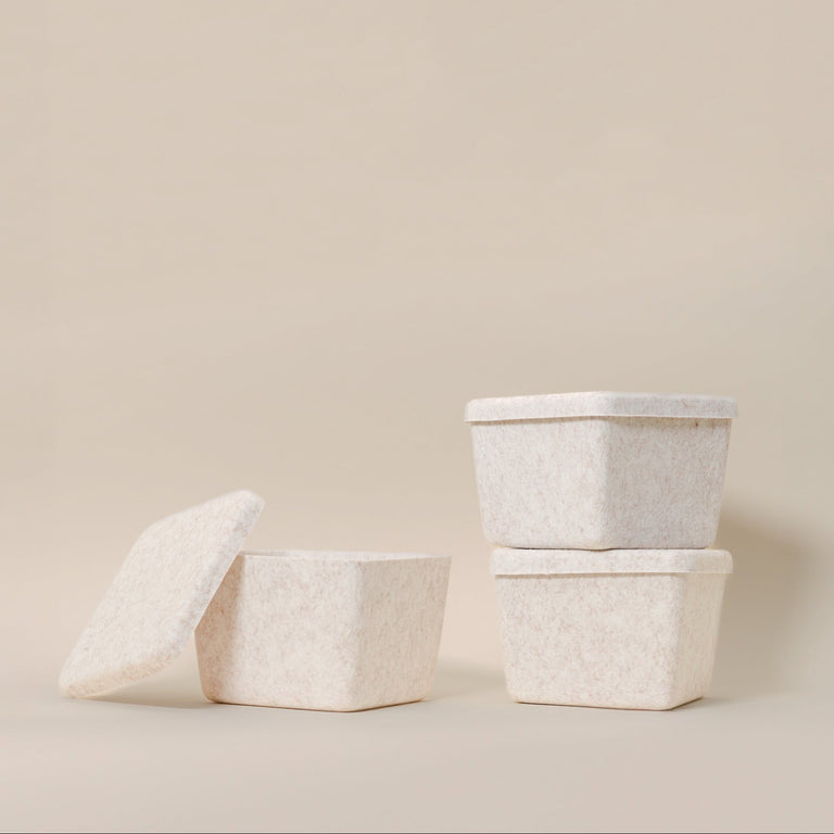 The Sculpted Bin - Petite with Lid | Set of 3 | STORAGE