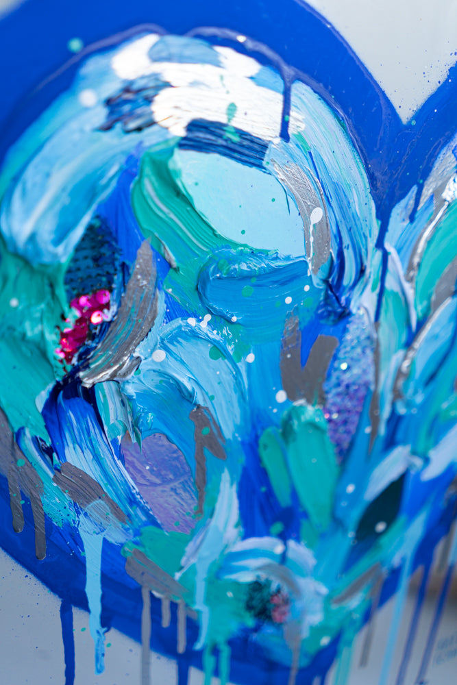 BLUE STREET HEART on Plexiglass by Kate Tova