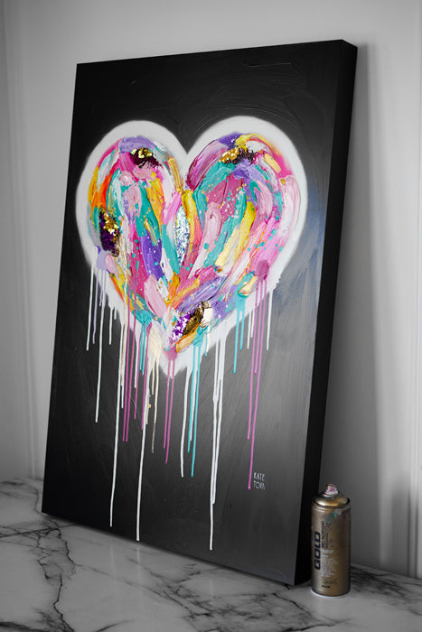 STREET HEART on BLACK by Kate Tova | FINE ART ORIGINAL