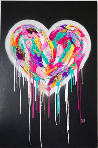 STREET HEART on BLACK by Kate Tova | FINE ART ORIGINAL