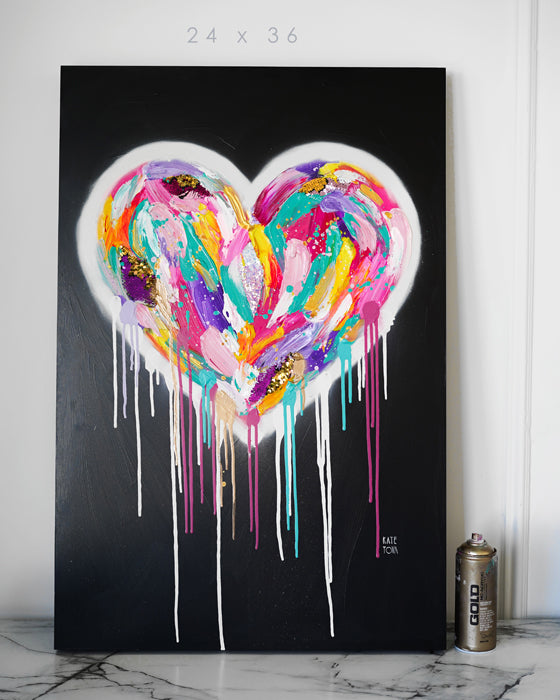 STREET HEART on BLACK by Kate Tova | FINE ART ORIGINAL