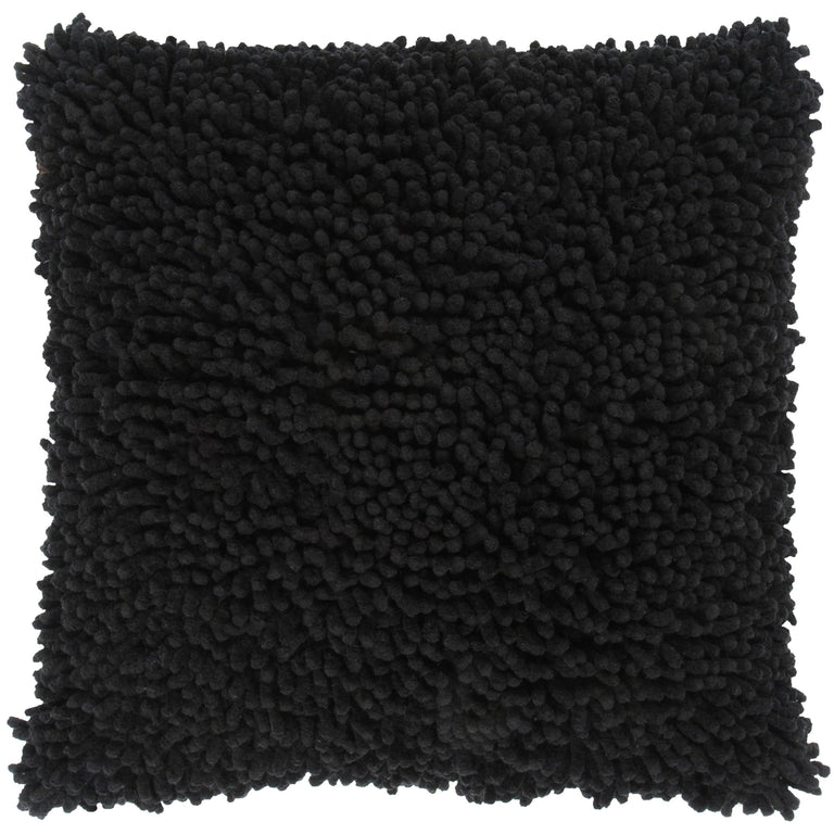 BLACK SOLID MODERN INDUSTRIAL PILLOW