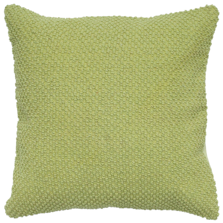 BIGUM GREEN SOLID URBAN FARMHOUSE THROW PILLOW