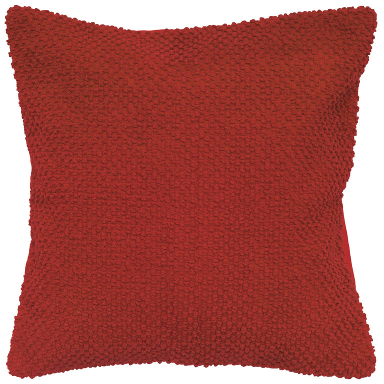 KLAVSEN RED SOLID URBAN FARMHOUSE THROW PILLOW