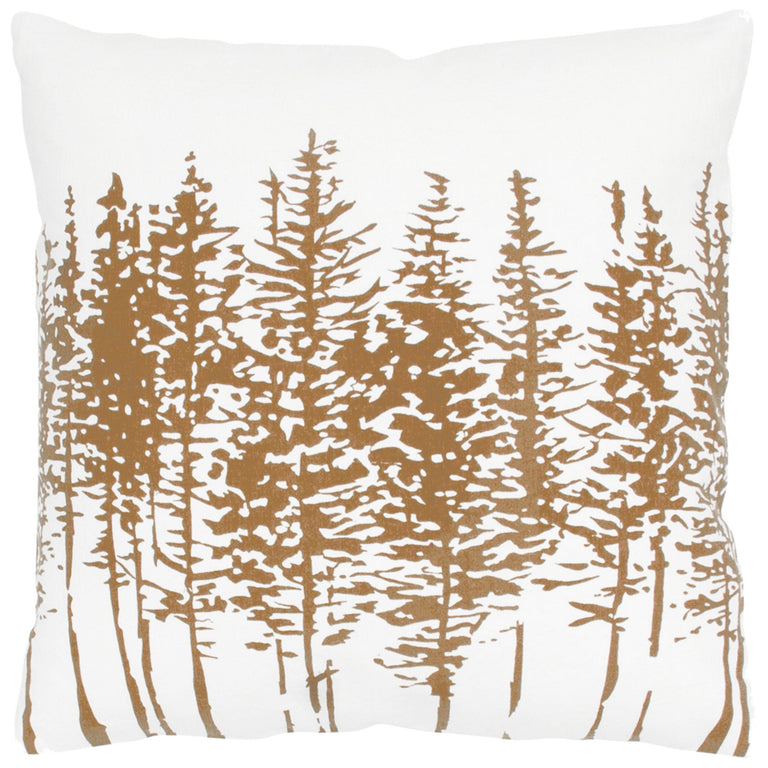 DENCKER BROWN TREES MODERN FARMHOUSE THROW PILLOW