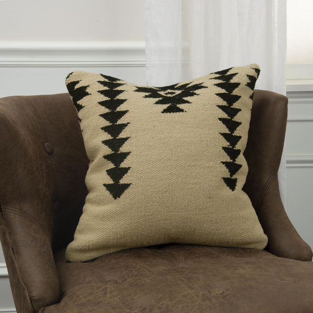 CLEMENSEN BLACK SOUTHWESTERN ICONIC PATTERNING MODERN INDUSTRIAL THROW PILLOW