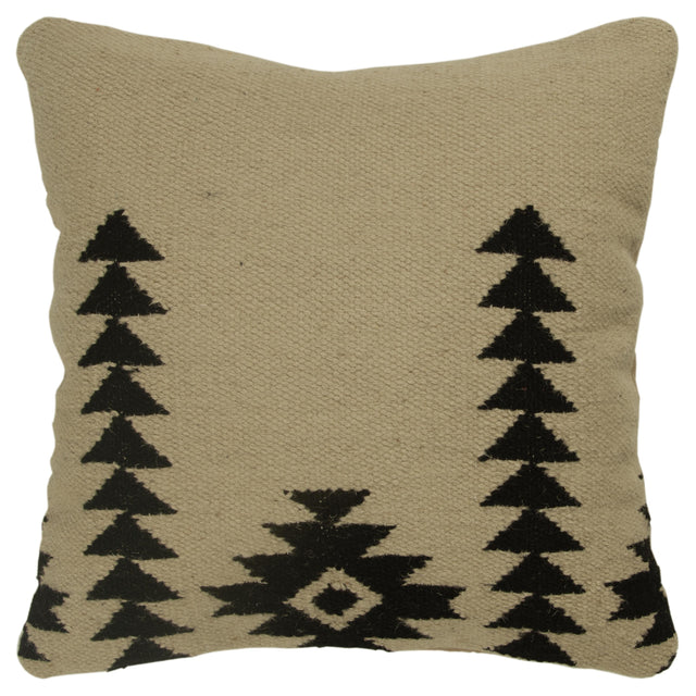 CLEMENSEN BLACK SOUTHWESTERN ICONIC PATTERNING MODERN INDUSTRIAL THROW PILLOW