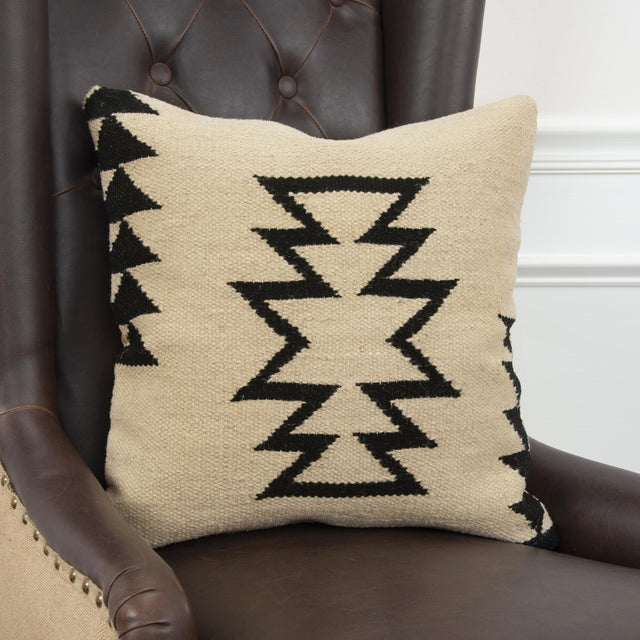 BLACK SOUTHWESTERN ICONIC PATTERNING MODERN INDUSTRIAL PILLOW