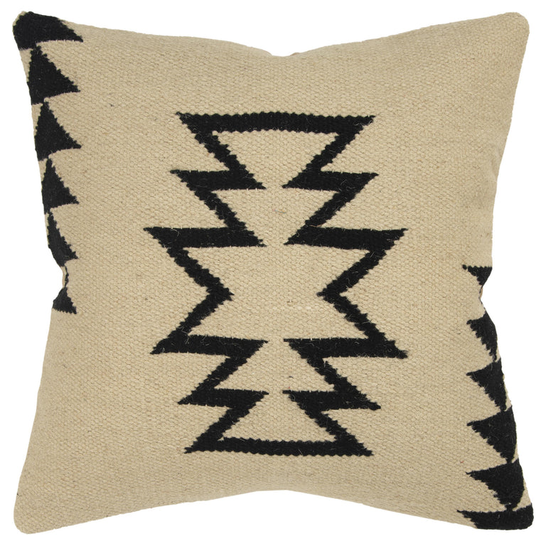 GYLLING BLACK SOUTHWESTERN ICONIC PATTERNING MODERN INDUSTRIAL THROW PILLOW