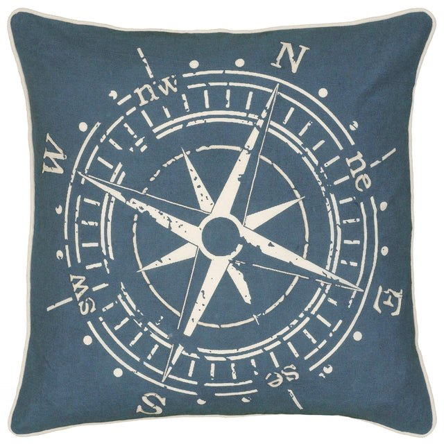 BLUE COMPASS URBAN FARMHOUSE PILLOW