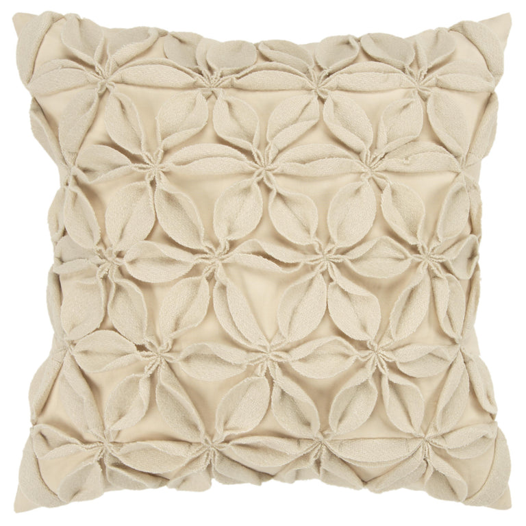 MØNSTED NATURAL  SOLID BOTANICAL PETALS URBAN FARMHOUSE THROW PILLOW