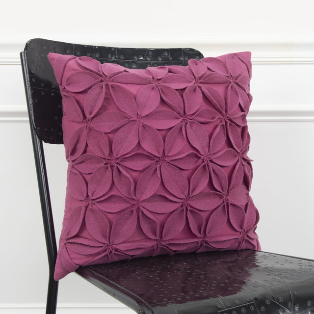 MAGENTA SOLID BOTANICAL PETALS URBAN FARMHOUSE PILLOW