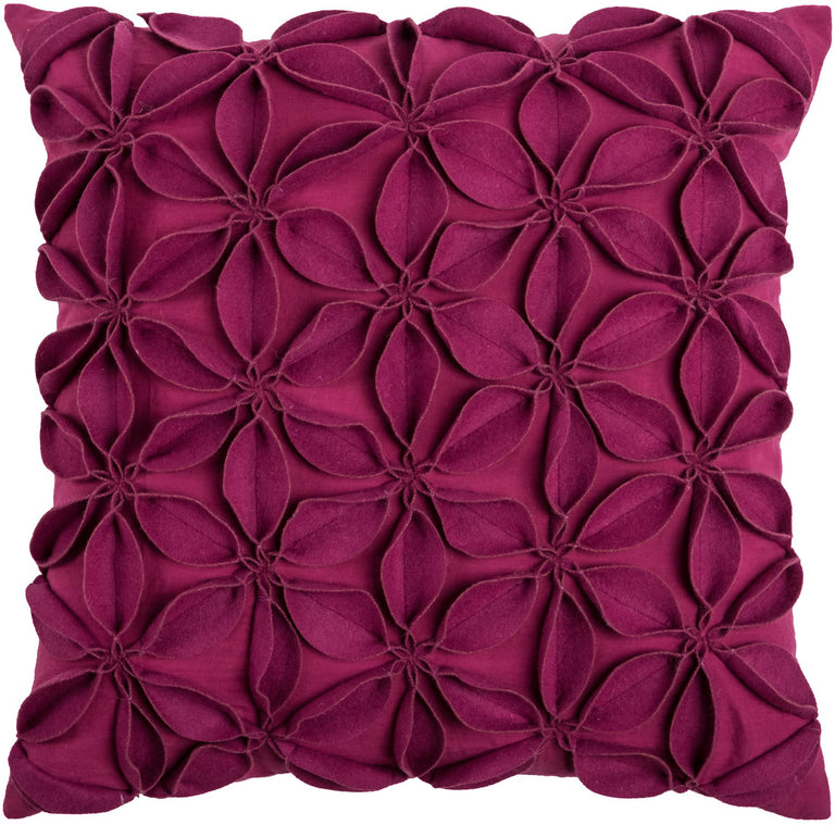 MAGENTA SOLID BOTANICAL PETALS URBAN FARMHOUSE PILLOW