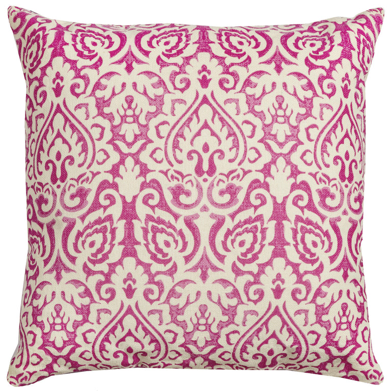 HÅKANSSON PINK DAMASK URBAN FARMHOUSE THROW PILLOW