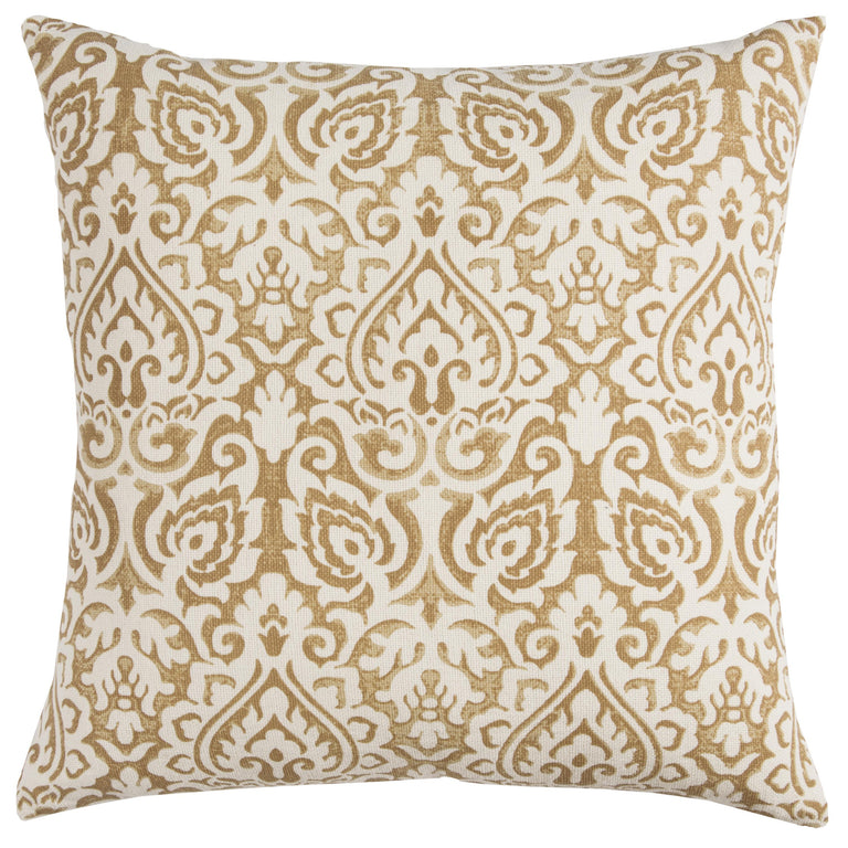 YELLOW  DAMASK URBAN FARMHOUSE PILLOW