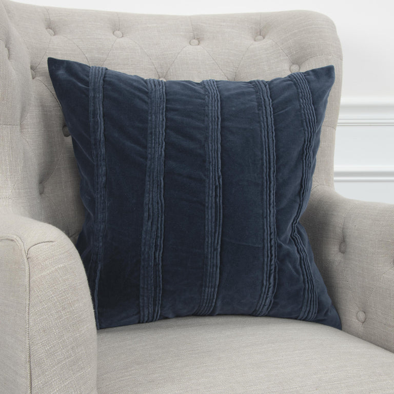 FYHN BLUE SOLID MODERN THROW PILLOW