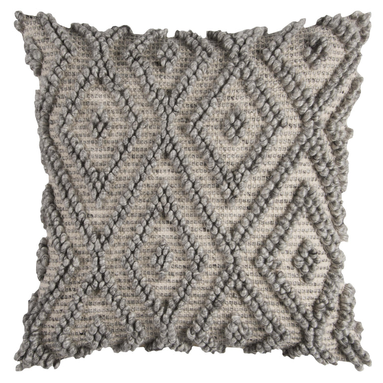 RODE GRAY GEOMETRIC MODERN FARMHOUSE THROW PILLOW