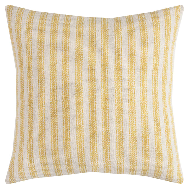 YELLOW TICKING STRIPE URBAN FARMHOUSE PILLOW