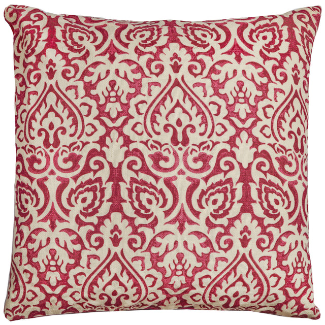 RED DAMASK URBAN FARMHOUSE PILLOW