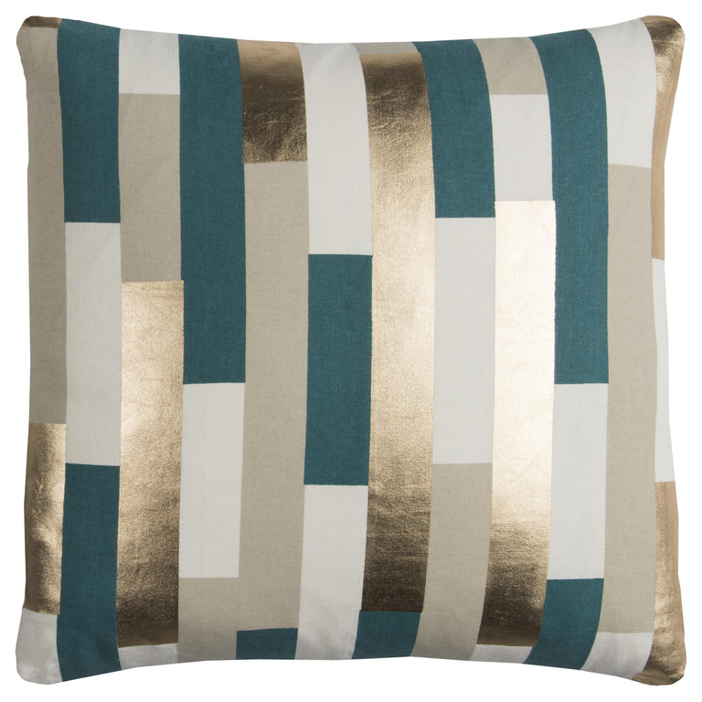 KHAKI STRIPE ART DECO PILLOW