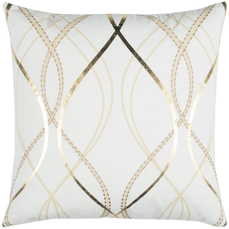 WHITE GEOMETRIC ART DECO PILLOW