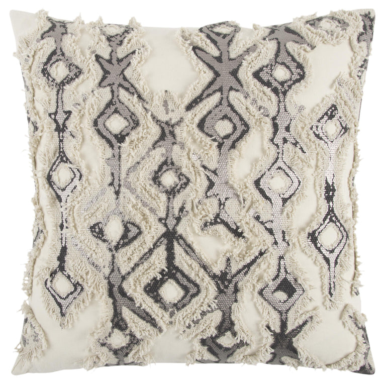 SYLVEST SILVER METALLIC ANIMAL SKIN PATTERN MODERN FARMHOUSE THROW PILLOW