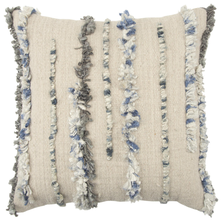 ERNSTSEN LIGHT BLUE  STRIPE MODERN FARMHOUSE THROW PILLOW