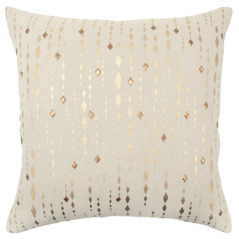 RITTER METALLIC DIAMOND STRIPE MODERN COTTAGE THROW PILLOW