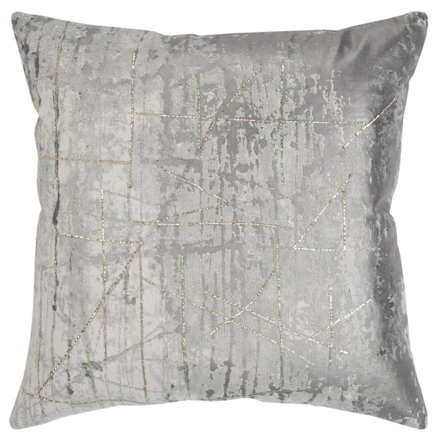 SILVER ABSTRACT VINTAGE CHIC PILLOW