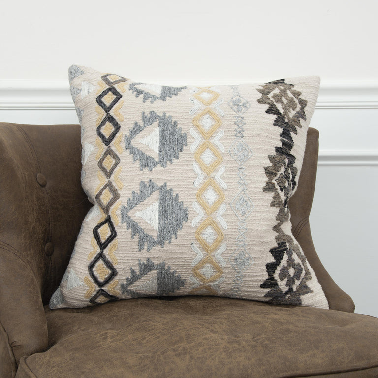 GULDBÆK YELLOW GEOMETRIC MODERN MOUNTAIN THROW PILLOW